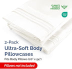 Long Pillowcases - Body Pillow Cover - Long Pillow Insert for Sleeping, Side Sleepers - Soft & Breathable Body Pillow Case w/Envelope Enclosure - Comfy & Machine Washable - 20" x 54" (Antique White)