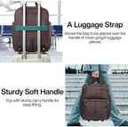 Hanke Softside Expandable Underseat Carry On luggage for Airplanes,Travel Luggage Rolling Bag Personal Item Bag Small Suitcase,Coffee,16-Inch