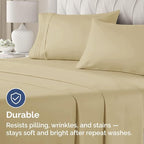 Pillowcases - Ultra Soft Hotel Quality Pillowcase Covers - Comfy, Cozy & Wrinkle Free - Shrinkage and Fade Resistant - Machine Washable Pillow Protectors - (King, Beige, 4 Piece Set)