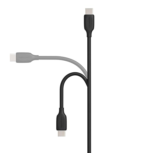 Amazon Basics USB-C to USB-A 2.0 Fast Charging Cable, 480Mbps Data Transfer Speed, USB-IF Certified, Durable, for Apple iPhone 16/15, iPad, Samsung Galaxy, Tablets, Laptops, 3 Foot, Black