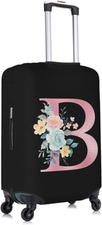 B Alphabet Design Custom Travel Luggage Cover Tag Set TSA Approved Vintage Letter Print Suitcase Protector Men Women (XL 29-32 Inch Luggage)