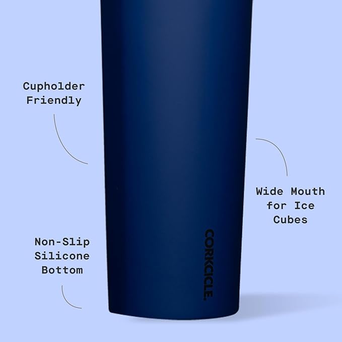 Corkcicle Sport Canteen - Keeps Drinks Cold 25 Hours - Stainless Steel Water Bottle - Triple-Insulated - Spill-Proof - Summer Drinkware Gift - Keeps Drinks Ice Cold - 32 oz - Midnight Navy