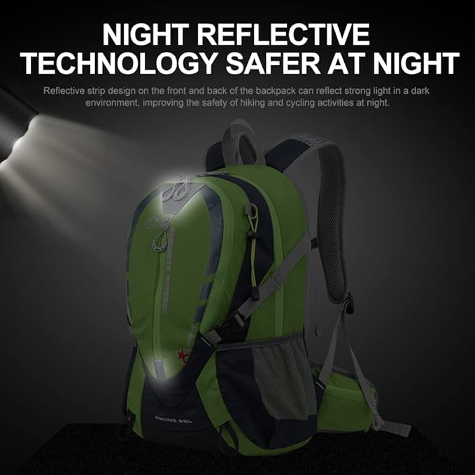 INOXTO Small Hiking Backpack with 2L Water Bladder and Rain Cover, 25L Hydration Backpack Hiking Daypack (Green)