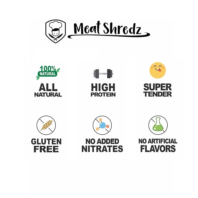 Meat Shredz - Premium Dried Pulled Pork (Sriracha Flavor, 4 Pack) | Gluten Free | High Protein & Low Sugar | Bacon Bits | Dehydrated Backpacking & Camping Food | Shredded, Dried Jerky Chew Snack