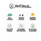 Meat Shredz - Premium Dried Pulled Pork (Sriracha Flavor, 1 Pack) | Gluten Free | High Protein & Low Sugar | Bacon Bits | Dehydrated Backpacking & Camping Food | Shredded, Dried Jerky Chew Snack