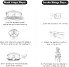 Snorkeling Gear for Adults, JRing Snorkel Mask Set with 180 Degree Tempered Glass Anti Fog Goggles Scuba Dry Top Snorkel for Swimming, Scuba Diving Mask for Men Women