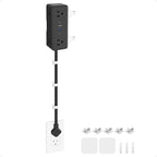 Electrical Outlet Extender Stick, Features 4 USB & 6 Outlets, 39in Flexible Extension Cord Access Hard-to-Reach Outlets, Wall Plug Power Socket Expander Nightstands Sofa Desk