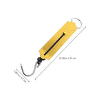 BESTYASH 2pcs Portable Handheld Spring Hanging Scale 50kg Mechanical Vertical Hook Scale for Luggage Fishing and Produce Weighing with Yellow Metal Body