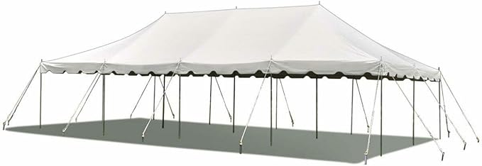 Party Tents Direct 20'x40' Canopy Tent, Weekender Canopy Pole Tent, Easy Up with Heavy Duty PVC White Top, 160 Person Capacity, Outdoor Canopies, Tents for Parties, Weddings & Events