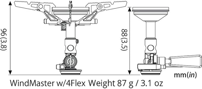 SOTO WindMaster Canister Stove with 4Flex for Windy Weather - Lightweight and Durable Backpacking Camp Stove, Compact Portable Camping Stoves for Hiking and Outdoor Cooking - Canister Not Included