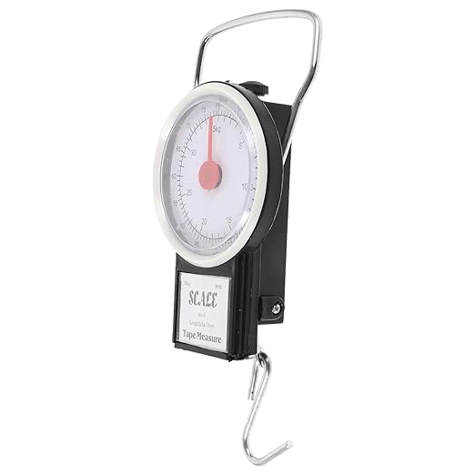 Portable Hanging Luggage Scale with Hook, 35kg Weight Spring Handheld Travel Scale for Suitcases and Bags