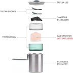 Fire Maple Antarcti Duo Cook Set | 1.2L Stainless Steel Camping Cookware Set | Foldable Camp Mess Kit with Utensils | Outdoor Camping Pot (Canister NOT Included)