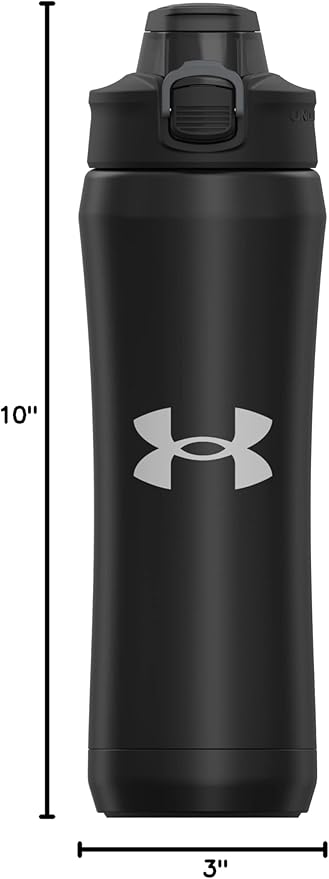 Under Armour 18oz Stainless Steel Water Bottle, Vacuum Insulated, Self Draining Protective Cap, Leak Proof, For Kids & Adults, All Sports, Gym
