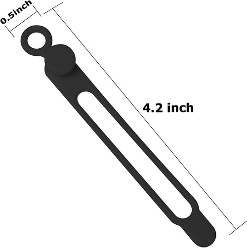 16Pcs Silicone Cable Straps Wire Organizer for Bundling Earphone, Phone Charger, Computer Cords, Reusable Cable Ties Cord Organizer in Home,Office,Kitchen,School(Black)