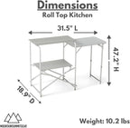 Camping Roll Top Kitchen Made from Weather-Resistant Aluminum (by Caddis Sports)