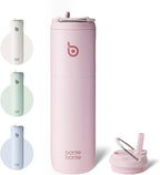 BOTTLE BOTTLE Insulated Water Bottle 24oz with Straw Lid and Handle for Sports Travel Gym Stainless Steel Water Bottles Double-Wall Vacuum Metal Leak Proof BPA-Free