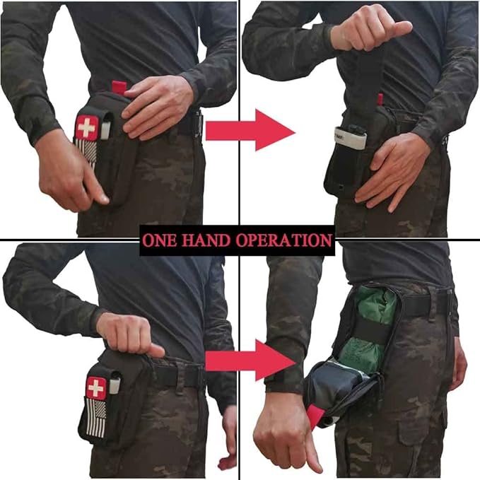Tactical Trauma Kit Emergency First Aid Stop The Bleed Ifak Refill, Ifak Med Kit Trauma Refill Military Medical Supplies Kit Pack for Duty Belt
