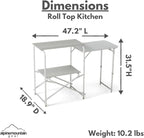 Camping Roll Top Kitchen Made from Weather-Resistant Aluminum (by Caddis Sports)