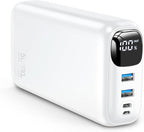 Portable Charger 50000mAh Power Bank - 22.5W Fast Charging External Battery Pack, LED Display USB-C Portable Cell Phone Charger for iPhone 16/15/14/13 Pro, Android, Samsung Galaxy, Etc(White)