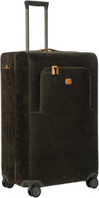 Bric's LIFE TROPEA 30-Inch Spinner - Luxury Luggage With Spinner Wheels - Away Luggage and Lightweight Carry on Suitcases with Wheels - Faux Suede - Olive