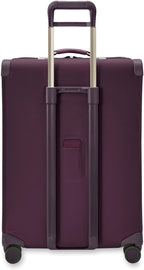 Briggs & Riley 29" Large Expandable Spinner - Checked Luggage for Travel, Suitcases with Wheels, Softside Rolling Bag for Men & Women, Self-Repairing Zipper - Baseline Collection, Plum