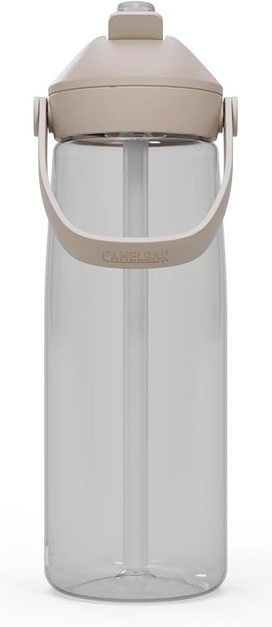 CamelBak Thrive Flip Straw 25oz Water Bottle with Tritan Renew – Easy Carry - Straw Top, Clear