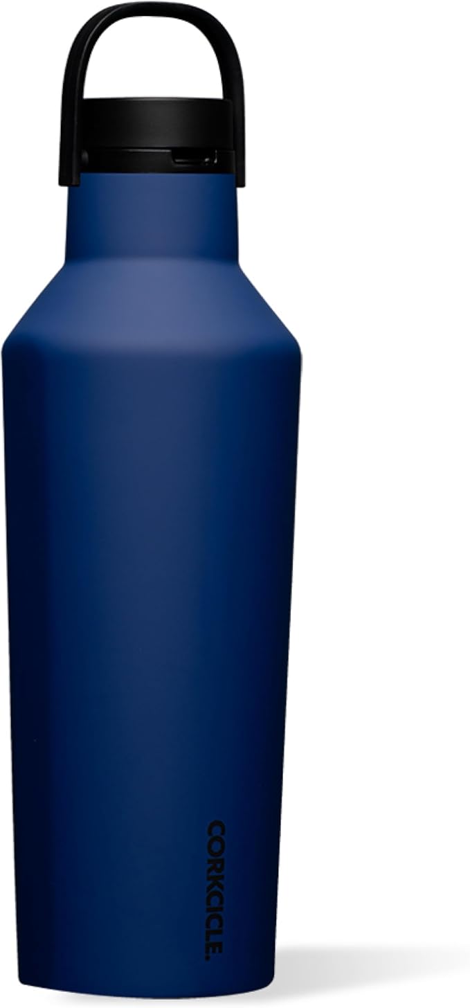 Corkcicle Sport Canteen - Keeps Drinks Cold 25 Hours - Stainless Steel Water Bottle - Triple-Insulated - Spill-Proof - Summer Drinkware Gift - Keeps Drinks Ice Cold - 32 oz - Midnight Navy