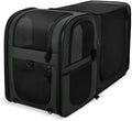 Apollo Walker Pet Carrier Backpack for Large/Small Cats and Dogs, Puppies, Safety Features and Cushion Back Support for Travel, Hiking, Outdoor Use (Black-Expandable)