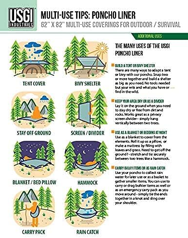 USGI Industries Military Woobie Blanket | Thermal Insulated Camping Blanket, Poncho Liner | Large, Portable, Insulation, Water-Resistant, for Hiking, Survival | Compression Carry Bag