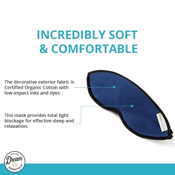 Dream Essentials Natura Organic Sleep Mask (Twilight Blue) Made in The USA