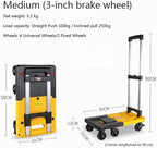 Folding Platform Trolley with Wheels Portable Hand Truck for Cargo Luggage Cart Compact Utility Cart for Home and Delivery Use Small Folding Dolly