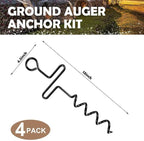 RunNico 4 Pcs Blinds and Tarps Auger Stakes-13 Inch Steel Hunting Blind Stakes-Heavy Duty Forged Steel Tent Stakes for Ground Blinds Tent Camping and Tarps, Black, RN-Hunting-Tent-Stakes-4pcs