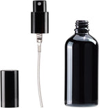 YIZHAO Black Glass Spray Bottles 4oz, with Small Fine Mist Spray, Metal Cap, Refillable for Essential Oil,Travel,Cleaning,Perfume,Aromatherapy,Makeup – 4 Pcs