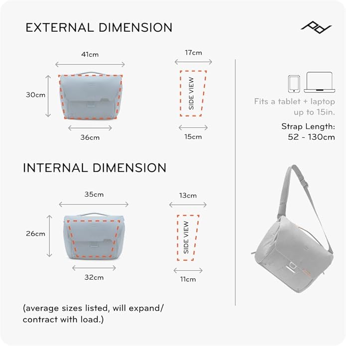 Peak Design Everyday Messenger V3 13L, Weatherproof Camera and Work Bag, Expandable, MagLatch Closure, Fits 13" Laptop