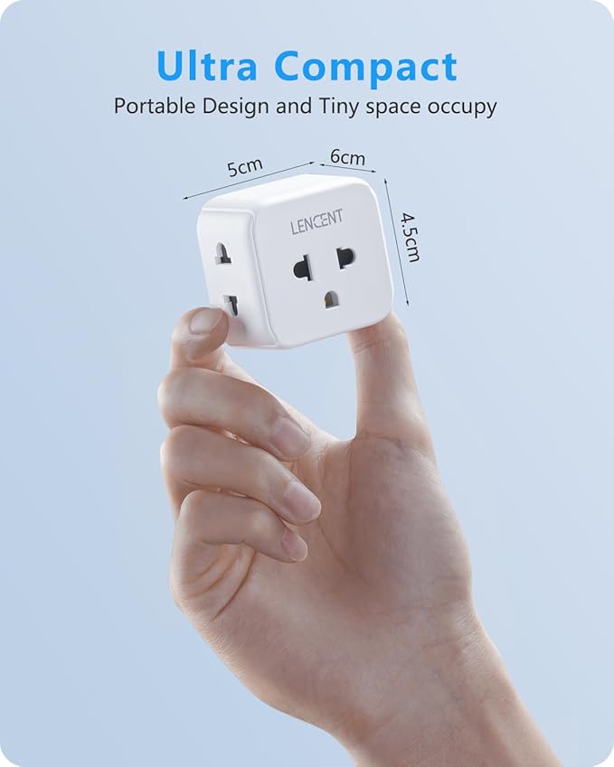 LENCENT EU to US Plug Adapter, European to USA Outlet Adaptor, Travel from Europe to American Outlet, 3-Sided Outlet Extender, Wall Tap, Mini Charger Box, Travel Plug Converter