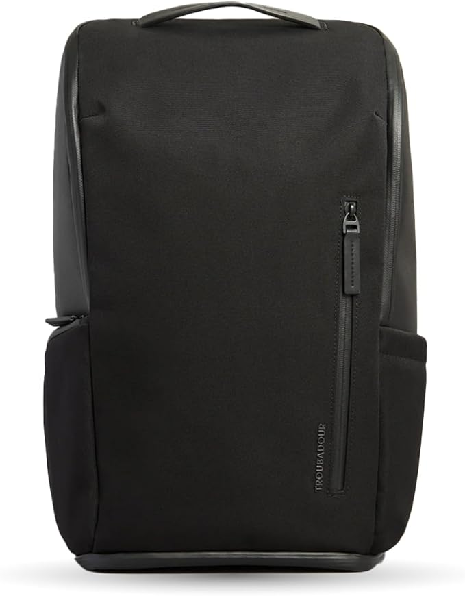 Troubadour Pioneer Backpack 3.0 - Premium Everyday Bag with Padded Laptop Section, Ventilated Shoe Compartment & Sustainable Waterproof Material - All-Day LIghtweight Comfort Design - Black