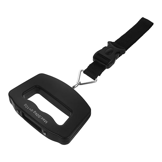 TEHAUX Portable Handheld Luggage Scale with Webbing Strap Digital LCD Weight Scale for Travel Suitcases with Large Handle Hook for Baggage