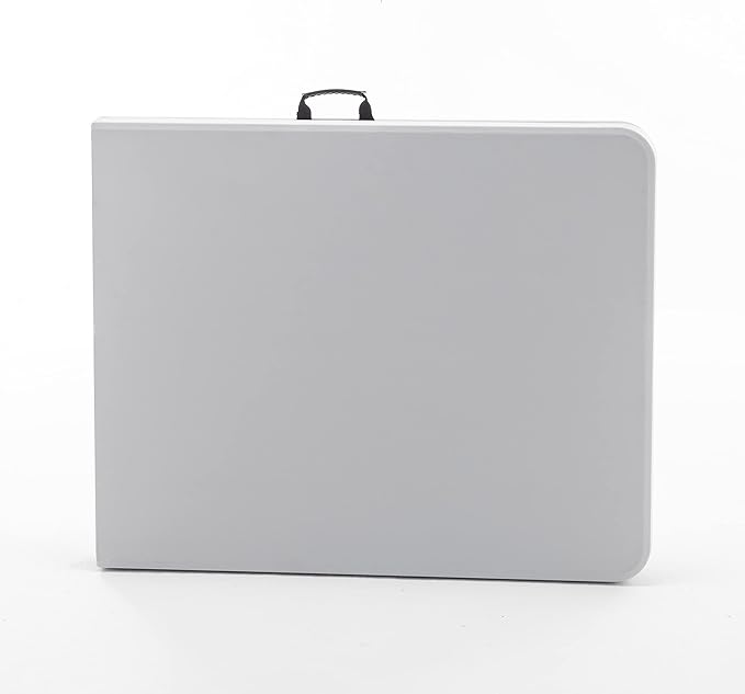 BTEXPERT Set of 10, Fold-in-Half Folding Utility Table 6 Feet 72" x 29.5" Lightweight Portable Carrying Handle Indoor Outdoor Picnic Camping Office Home Party Wedding Event White