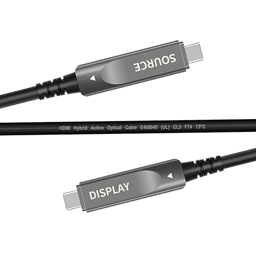 10ft/3m Full Function USB C Fiber Optic Cable, 10Gbps PD 60W Charging USB 3.2 C, Support 2-Lane DP1.4 and 8K 4K@60Hz Audio Video Output for VR, TV, Laptop