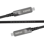 16.4ft/5m Full Function USB C Fiber Optic Cable, 10Gbps PD 60W Charging USB 3.2 C, Support 2-Lane DP1.4 and 8K 4K@60Hz Audio Video Output for VR, TV, Laptop