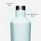 Corkcicle Classic Canteen Insulated Water Bottle - Stainless Steel Reusable Tumbler - Triple Insulated - Keeps Drinks Cold 25 Hours or Hot 12 Hours - Cupholder Friendly - Gloss Powder Blue - 25 oz
