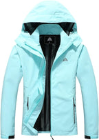 MOERDENG Women's Waterproof Rain Jacket Lightweight Raincoat Hooded Hiking Jacket Softshell Windbreaker