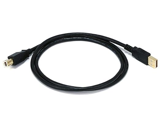 Monoprice 15-Feet USB 2.0 A Male to Micro 5-Pin Male 28/24AWG Cable with Ferrite Core, Gold Plated (105460), Black