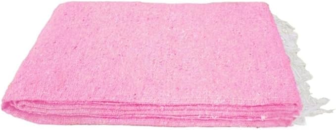 Open Road Goods Solid Color Mexican Yoga Blanket – Large Handwoven Throw for Yoga, Beach, Camping or Home – Soft and Durable Cotton Blend