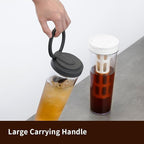 watchget Portable Cold Brew Coffee Maker 34oz/1L Iced Coffee Maker and Tea Brewer Leak-Proof Removable Fine Mesh Filter Perfect for Outdoor Camping Trip (Dark Grey)