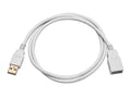 Monoprice 3-Feet USB 2.0 A Male to A Female Extension 28/24AWG Cable (Gold Plated), White (108605)