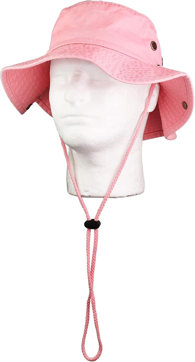 Wide Brim Hiking Fishing Safari Boonie Bucket Hats 100% Cotton UV Sun Protection for Men Women Outdoor Activities