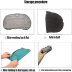 Camping Pillow-Compressible, Ultralight Inflatable,Compact, Comfortable, Ergonomic Inflating Pillows for Neck & Lumbar Support While Camp, Hiking(Grain Blue,with Anti Slip Straps)