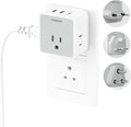 TESSAN European UK India Travel Plug Adapter Kit, International Detachable with 3 Outlet 3 USB(1 USB C), Type C/G/D EU Power Adaptor, US to Europe Italy Spain France Ireland Dubai Maldives