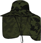 Sun Blocker Hats Outdoor Sun Protection Fishing Cap with Neck Flap Large Brim Outdoor Hat